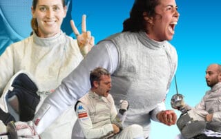 Dimostrazione di scherma inclusiva olimpica, paralimpica, non vedenti